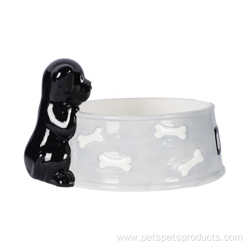 Custom Logo Printed Ceramic Pet Feeder Dog Bowl